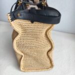 Fendi Peekaboo X-Tote Medium Brown Rafia with Leather and Gold Hardware #RTOS-1 - Image 8
