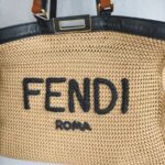 Fendi Peekaboo X-Tote Medium Brown Rafia with Leather and Gold Hardware #RTOS-1 - Image 5