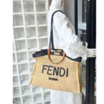Fendi Peekaboo X-Tote Medium Brown Rafia with Leather and Gold Hardware #RTOS-1 - Image 40
