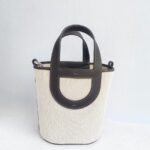 Hermes In The Loop 18 Brown Swift Leather Beige Toile H Canvas with Palladium Hardware #GUCLO-1