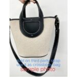 Hermes In The Loop 18 Brown Swift Leather /Beige Toile H Canvas with Palladium Hardware #GUCLO-1 - Image 24