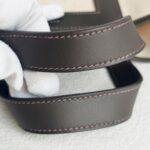 Hermes In The Loop 18 Brown Swift Leather /Beige Toile H Canvas with Palladium Hardware #GUCLO-1 - Image 11
