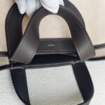 Hermes In The Loop 18 Brown Swift Leather /Beige Toile H Canvas with Palladium Hardware #GUCLO-1 - Image 14