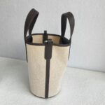 Hermes In The Loop 18 Brown Swift Leather /Beige Toile H Canvas with Palladium Hardware #GUCLO-1 - Image 6