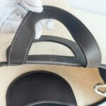 Hermes In The Loop 18 Brown Swift Leather /Beige Toile H Canvas with Palladium Hardware #GUCLO-1 - Image 15