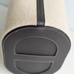 Hermes In The Loop 18 Brown Swift Leather /Beige Toile H Canvas with Palladium Hardware #GUCLO-1 - Image 9