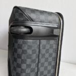 LV Pegase 55 Trolley Luggage Damier Graphite Coated Canvas with Leather and Silver Hardware #GUUTC-4 - Image 9