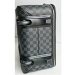 LV Pegase 55 Trolley Luggage Damier Graphite Coated Canvas with Leather and Silver Hardware #GUUTC-4 - Image 7