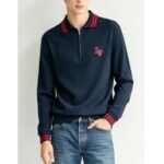 LV Polo Top Long Sleeve Blue Wool #RSLY-69