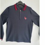LV Polo Top Long Sleeve Blue Wool #RSLY-69 - Image 6