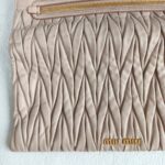 Miu Miu Matelasse Clutch Nude Nappa Leather With Gold Hardware #GUCLU-3 - Image 3