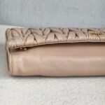 Miu Miu Matelasse Clutch Nude Nappa Leather With Gold Hardware #GUCLU-3 - Image 14
