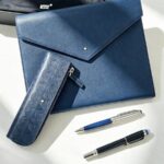 Mont Blanc Around The World in 80days Ballpoint 164 Meisterstuck Doue +Sartorial Notepad Holder with Zip Around Black+PenPouch #GUCEY-1