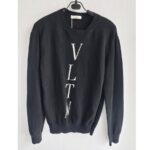 Valentino VLTN Intarsia Sweater Black Virgin Wool Mix Cashmere  #RSLY-165 - Image 2